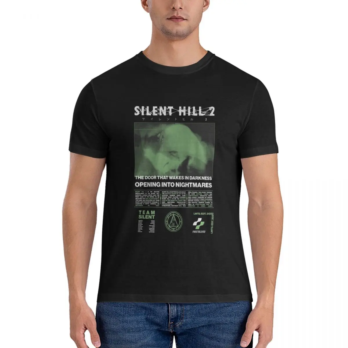 SILENT HILL 2 V1 Men's T Shirts s-silent hill Tee Shirt Short Sleeve Crew Neck T-Shirts Cotton Graphic mens clothing tops fugees