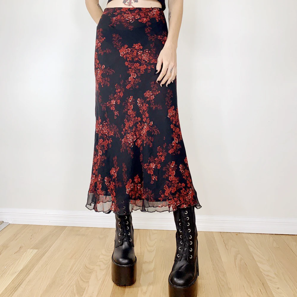 

Summer Print Skirt Women A-Line Trendy Y2K Skirts Harajuku Knee-Length Casual High Waist Party Streetwear Bodycon E-girl Skirt