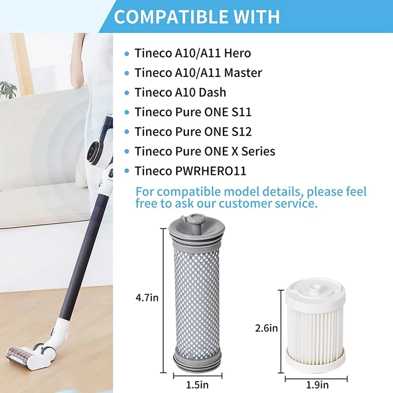 Набор запасных фильтров для Tineco A10/A11 Hero Master и PURE ONE S11/S12/X PWRHERO11 запасные части