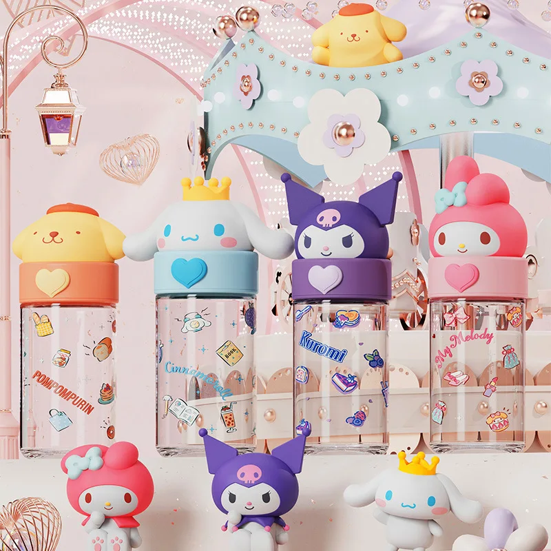 

Kawaii Mymelody Kuromi Cinnamoroll помпон пурин чашка для воды аниме мультфильм Sanrio стекло устойчивое к высоким температурам стеклянная чашка подарок