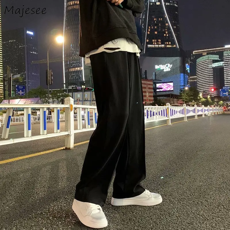 Pants Men Hip Hop Japanese Casual Streetwear Teens Comfortable Straight Handsome Ulzzang Fashion Simple Students Trousers Daily