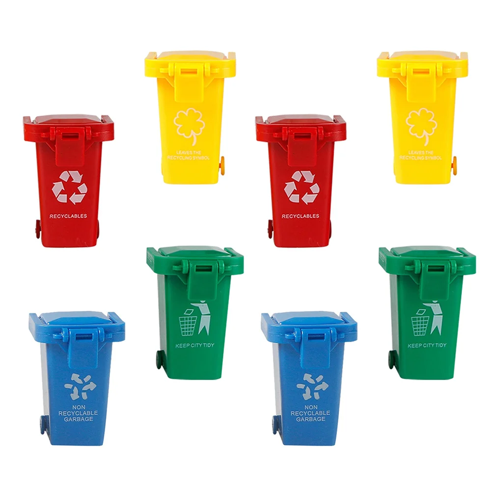 

Can Garbage Trashsmall Kid Kids Bin Minifor Miniature Truck Sorting Cans Push Wastebasket Child Bins Recycling Desk Novelty