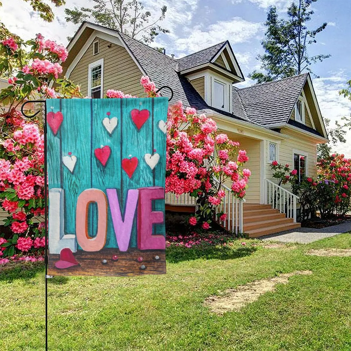 

Texupday, Счастливого Дня Святого Валентина, наклейка с надписью Love, украшение, искусственный сад, флаг, двусторонний флаг