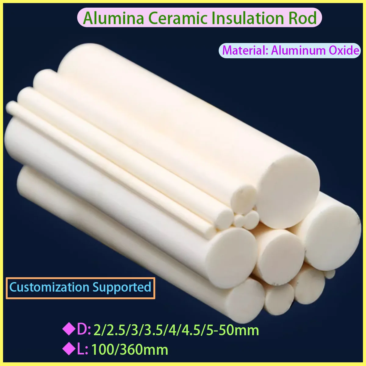 

Керамический изоляционный стержень из глинозема 100-360 мм