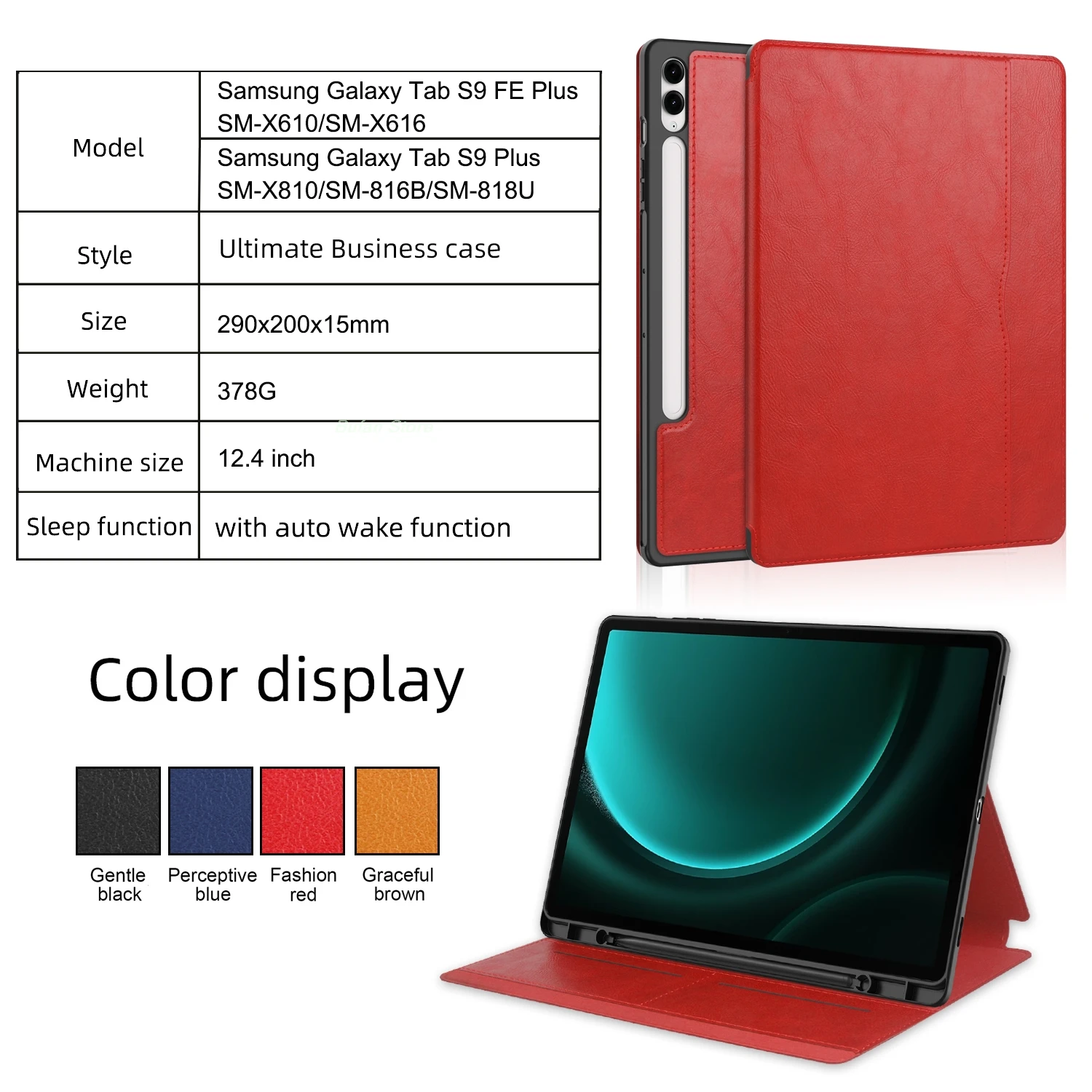 Для Samsung Galaxy TAB S9FE Plus SM-X610X616 12 4 дюймов Tab S9 SM-X810 X816B X818U Tablet skin Ultimate Business case