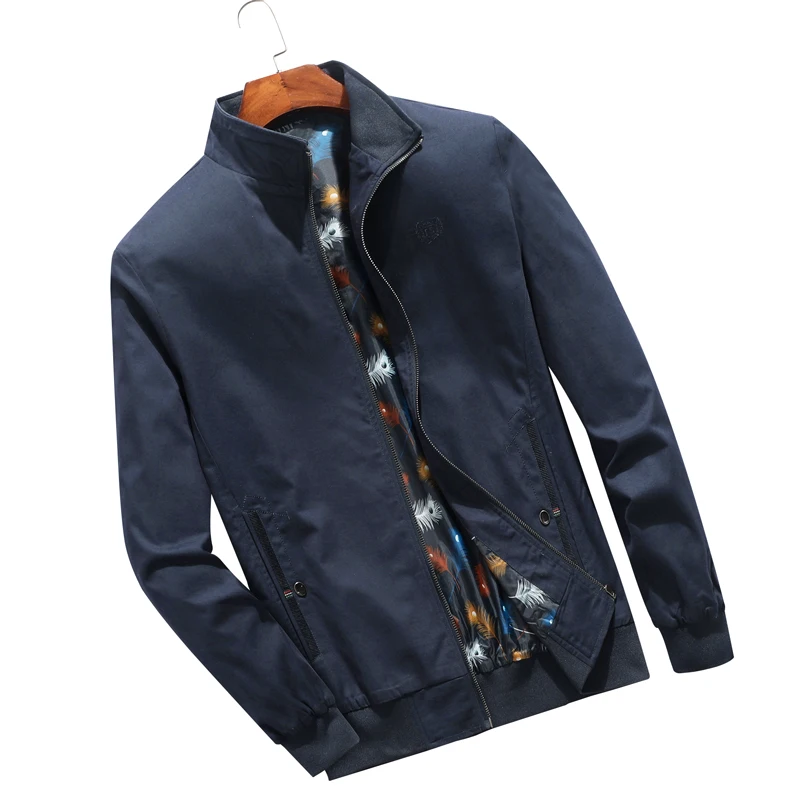 

Мужская повседневная куртка-бомбер, однотонная Повседневная куртка с длинным рукавом, весна-осень 2019