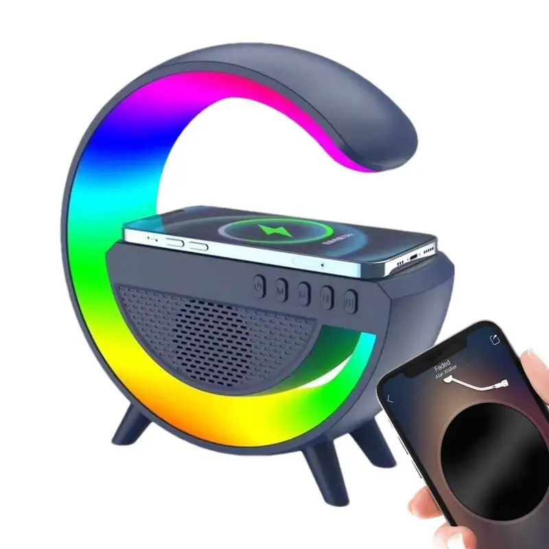 

3 In 1 Mini Multifunction Wireless Charger Pad Stand Speaker Tf Rgb Night Light With Six Light Mods Fast Charging Station