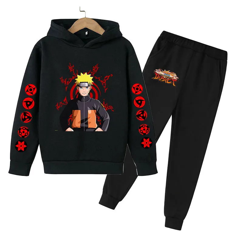 

Children's Clothing Japanese Anime Naruto-Ninja Hoodie and Pants Two-piece Clothing Children's Clothing Sweatshirt Set for Boys