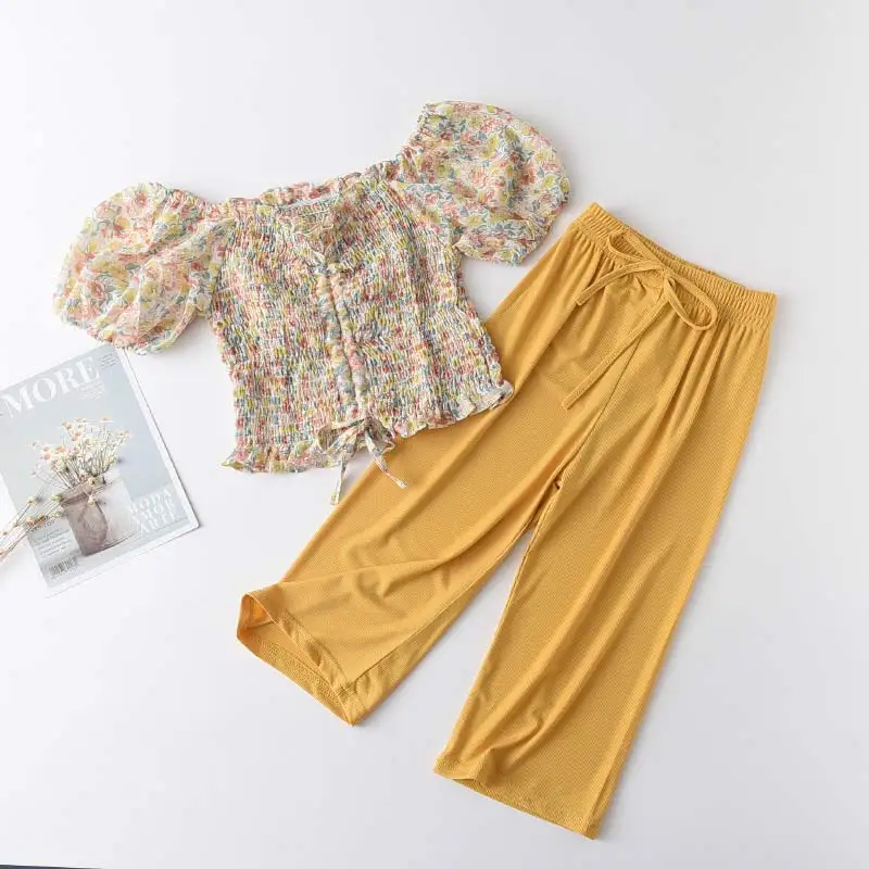 

2021 New Autumn Girls Flowers Clothing Sets Toddler Baby Floral Clothes Kids Casual Outfits Children Clothing 3 7 Years