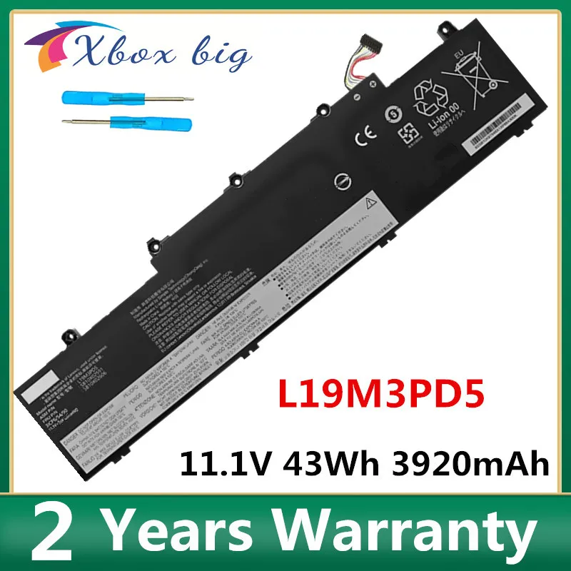 Аккумулятор L19M3PD5 для ноутбука Lenovo L19C3PD5 L19M3PD5 L19L3PD5 ThinkPad E14 E15 Gen 2 11,1 В 43Wh 3920 мАч