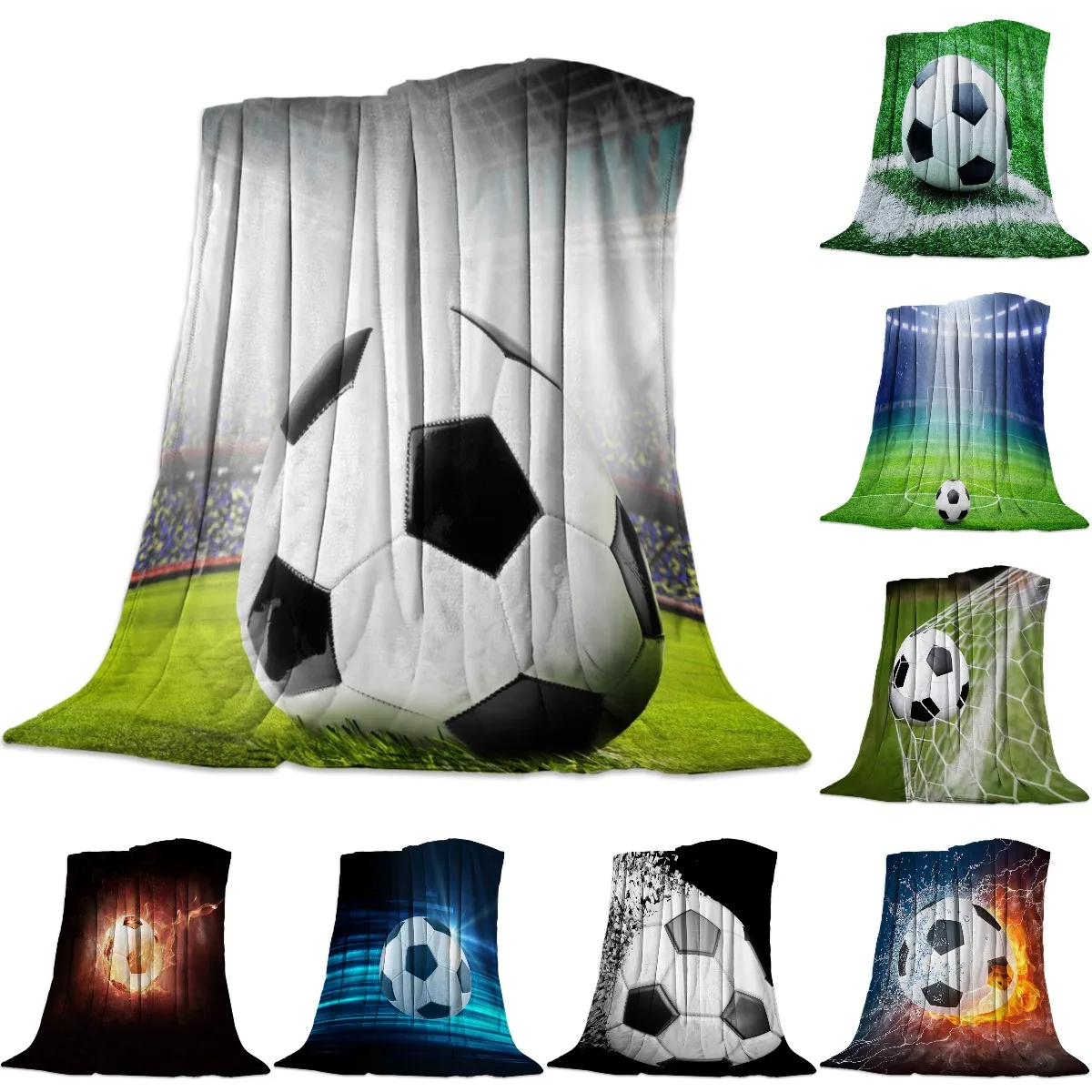 

Fleece Throw Bed Blanket Lightweight Super Soft Cozy Football Field Plant Grass Sport Queen Size Blanket Gift for Adults Kids