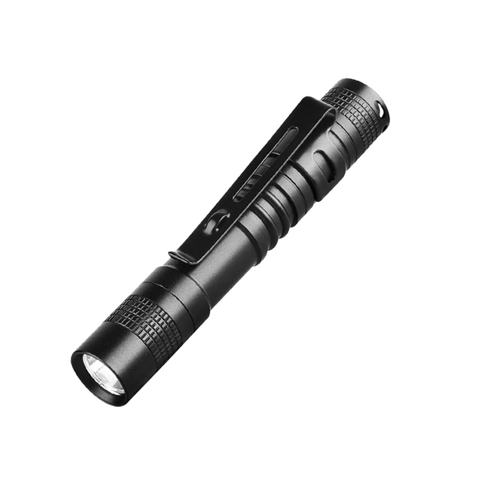 

Aluminum Alloy Emergency Battery Powered Mini Flashlight High Brightness LED Lighting Hiking Pen Clip Outdoor Camping Home