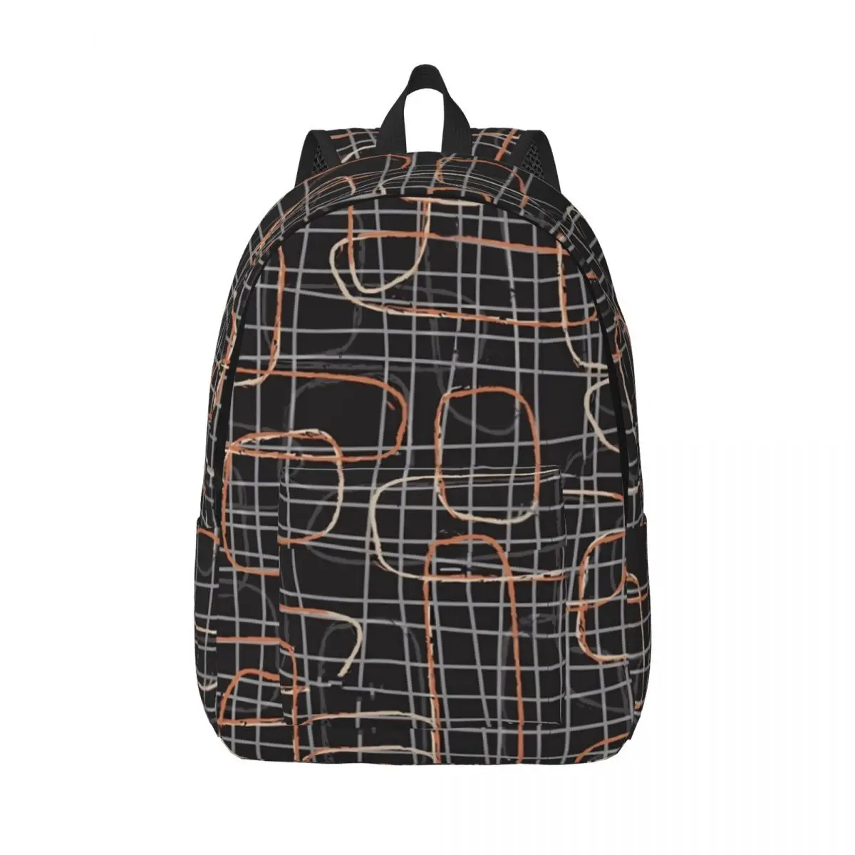 

Chain Print Backpack Vintage Links Youth Polyester Trekking Backpacks Large Elegant High School Bags Rucksack
