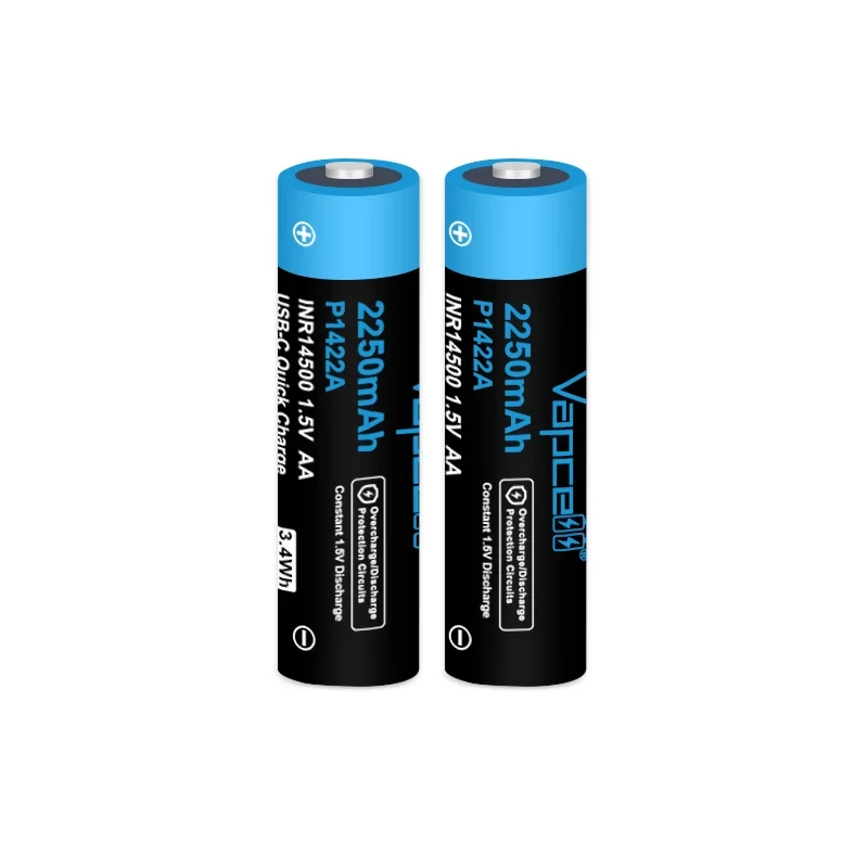 Аккумуляторная батарея Vapcell INR14500 2250 мАч AA P1422A 1 5 в 14500 USB 1-6 шт.