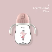 baby water bottle with straw ppsu feeding cup for kids boy girl portable double handle newborn training cup baby drinkink bottle