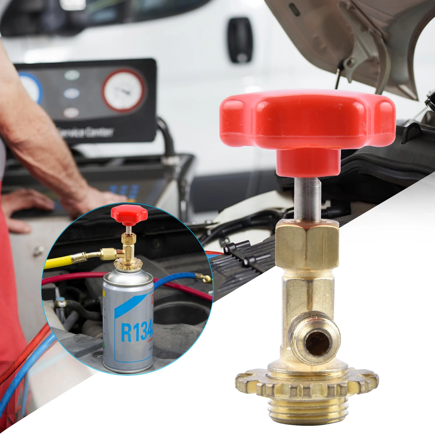 

R-134A Can Tap R134A, Диспенсер, клапан, открывалка для бутылок с хладагентом переменного тока, автомобильная бутылка для хладагента, инструмент для клапана, красный инструмент