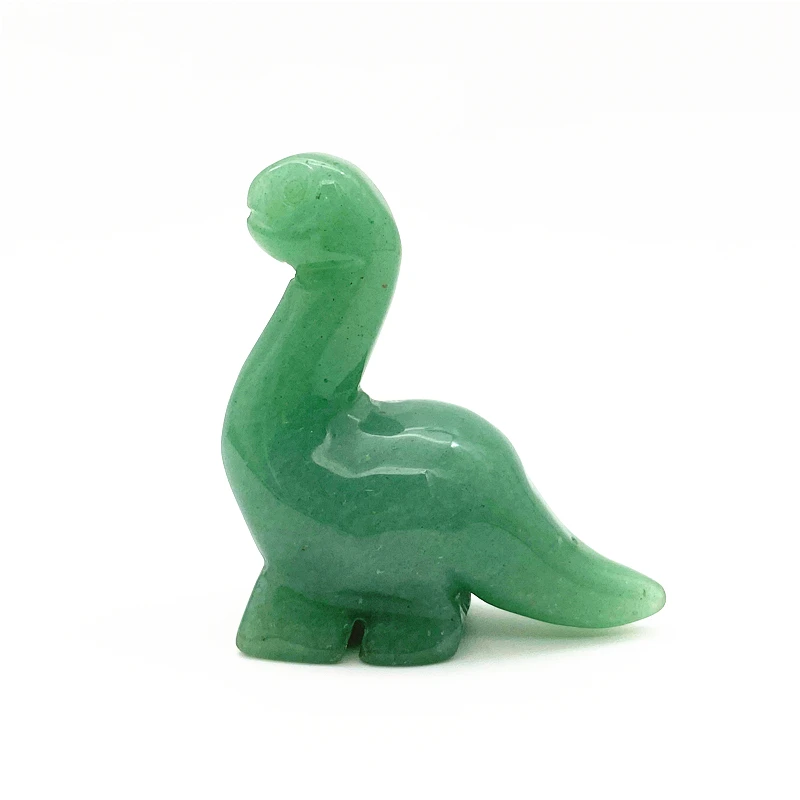 1PC Natural Green Aventurine Crystal Stone Cute Dinosaur Hand Carved Animal Figurine Energy Crafts Home Decoration As Gift images - 6
