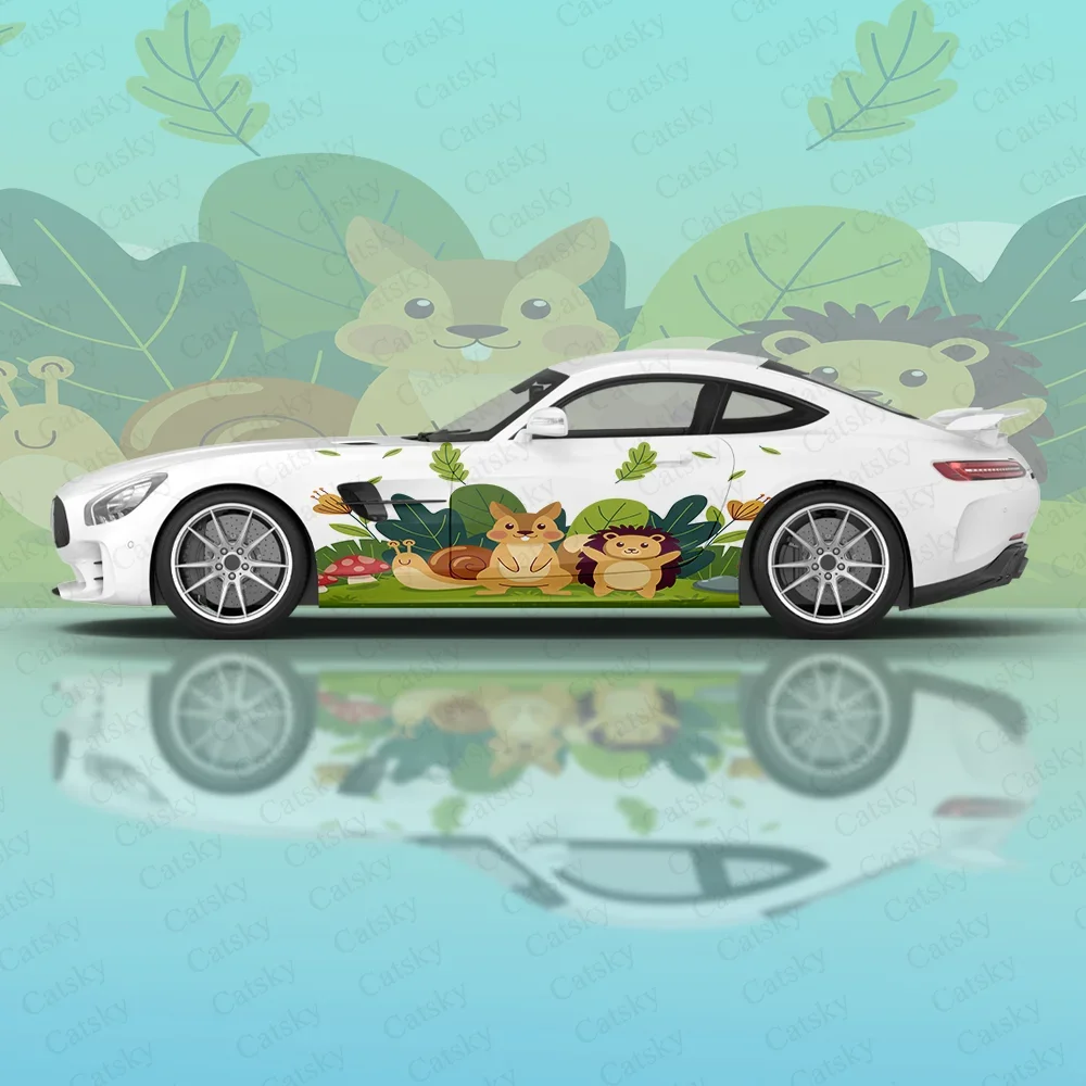 z kreskówek Cute Animals Design Naklejki na karoserię Itasha Winylowa naklejka boczną samochodu ﻿ Автомобильные