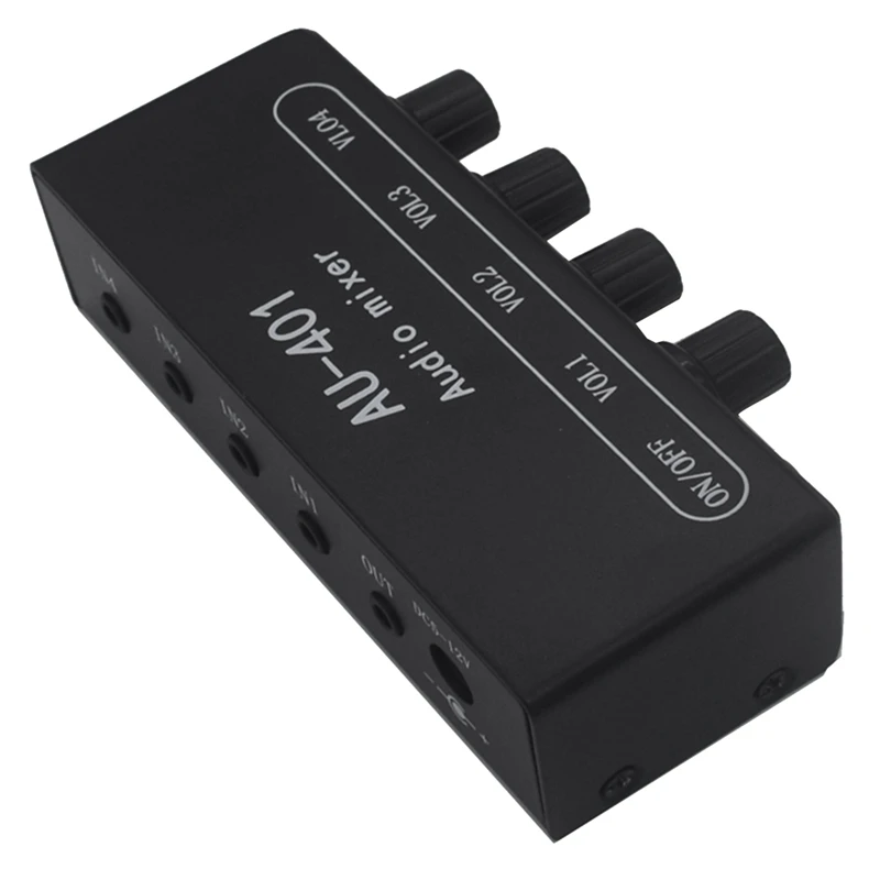 Multi-Source AU-401 DC 5V-12V Stereo Audio Mixer 4 Input 1 Output Individually Controls Board Sound