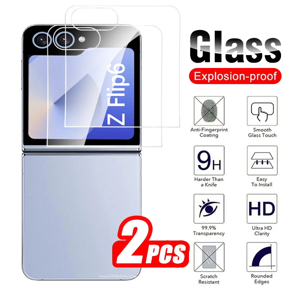 Чехол из закаленного стекла для Samsung Galaxy Z Flip6 флип-чехол 6 ZFlip 5 Защитное стекло