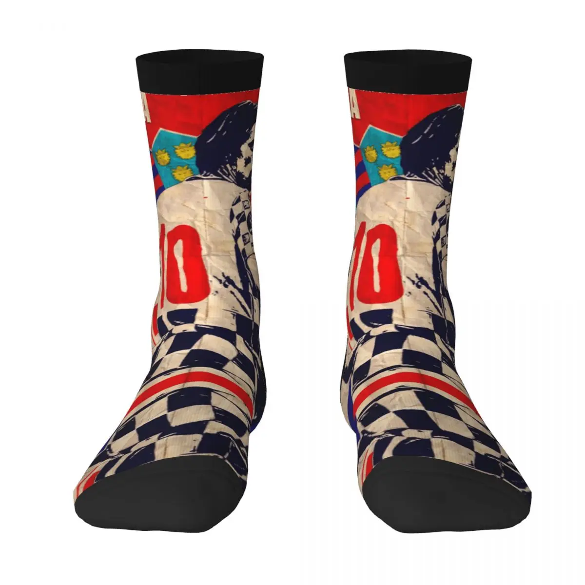 

Croatia Lukass And Modricss 9 Color contrast socks Knapsack Compression Socks Sarcastic Novelty Football Team Stocking
