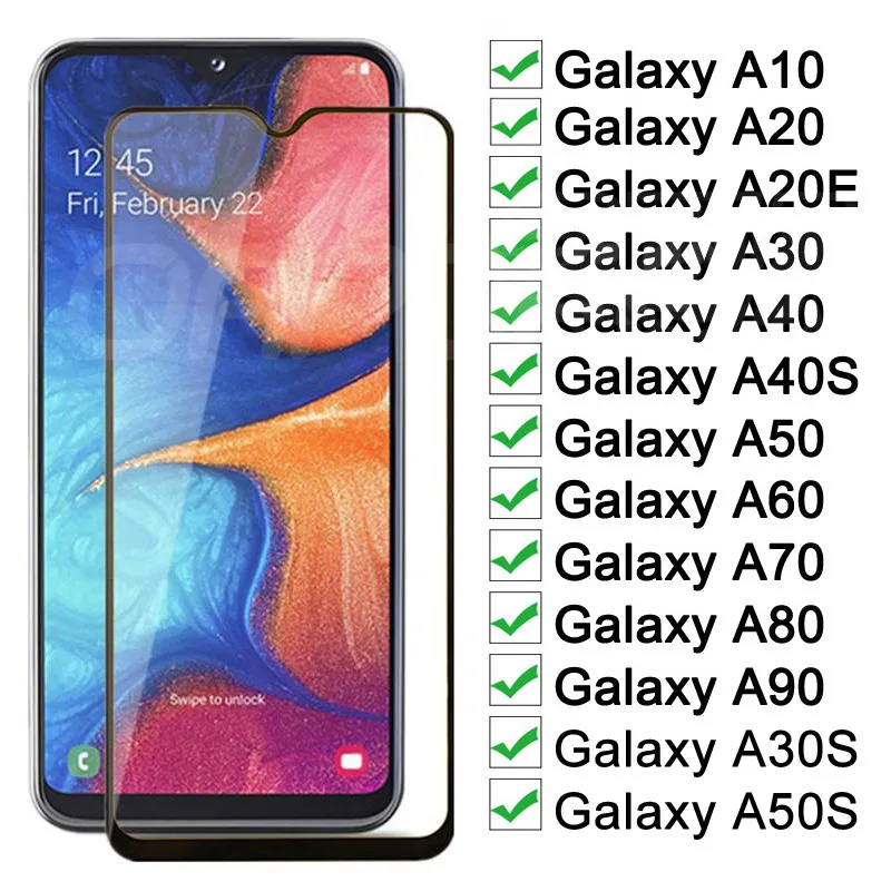 

9D Protective Glass on For Samsung Galaxy A10 A20 A30 A40 A50 A60 A20E A30S A50S Screen Protector For Samsung A70 A80 A90 Glass