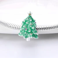 hot sale 925 sterling silver christmas tree charms beads fit original pandora bracelet bangle making diy women jewelry gift