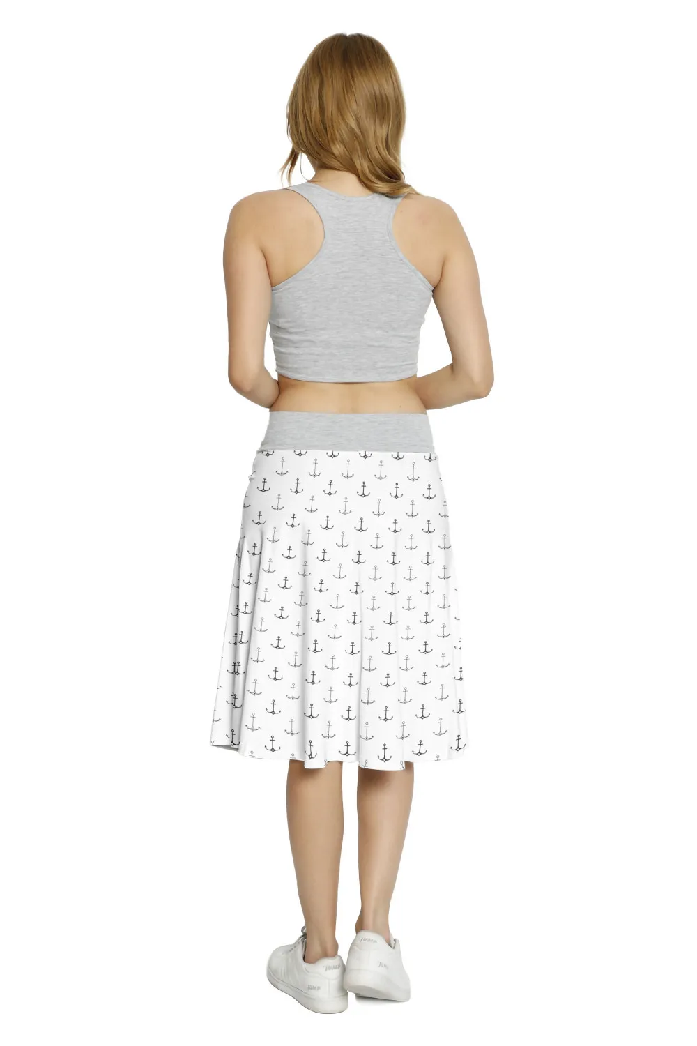 Юбка Женская средней длины с завышенной талией и принтом | одежда