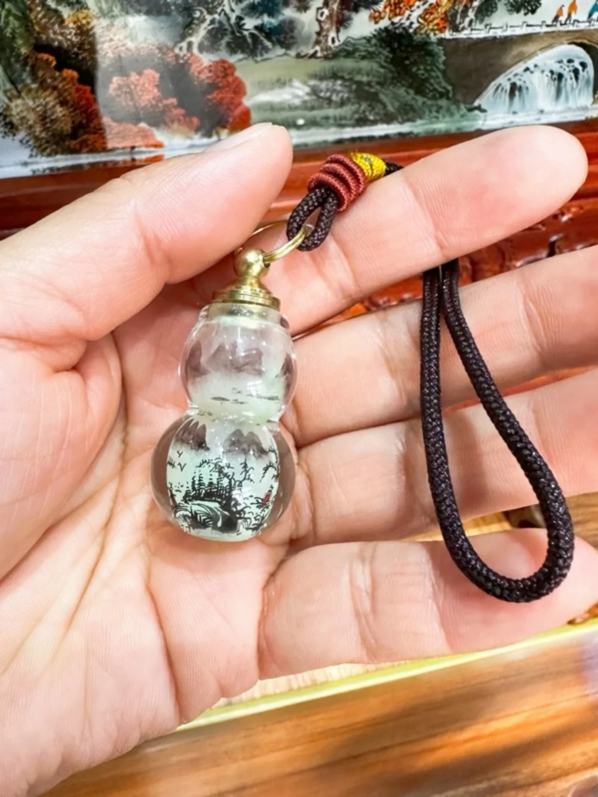 Внутри окрашенный табак бутылка горшок с циннабар порошок контейнер Тыква