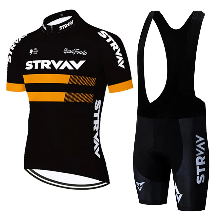

2022 Short Sleeve Jersey STRVAV Summer Cycling Clothing set Bike uniform Riding Sportwear Bib Pants MTB Maillot roupa Ciclismo