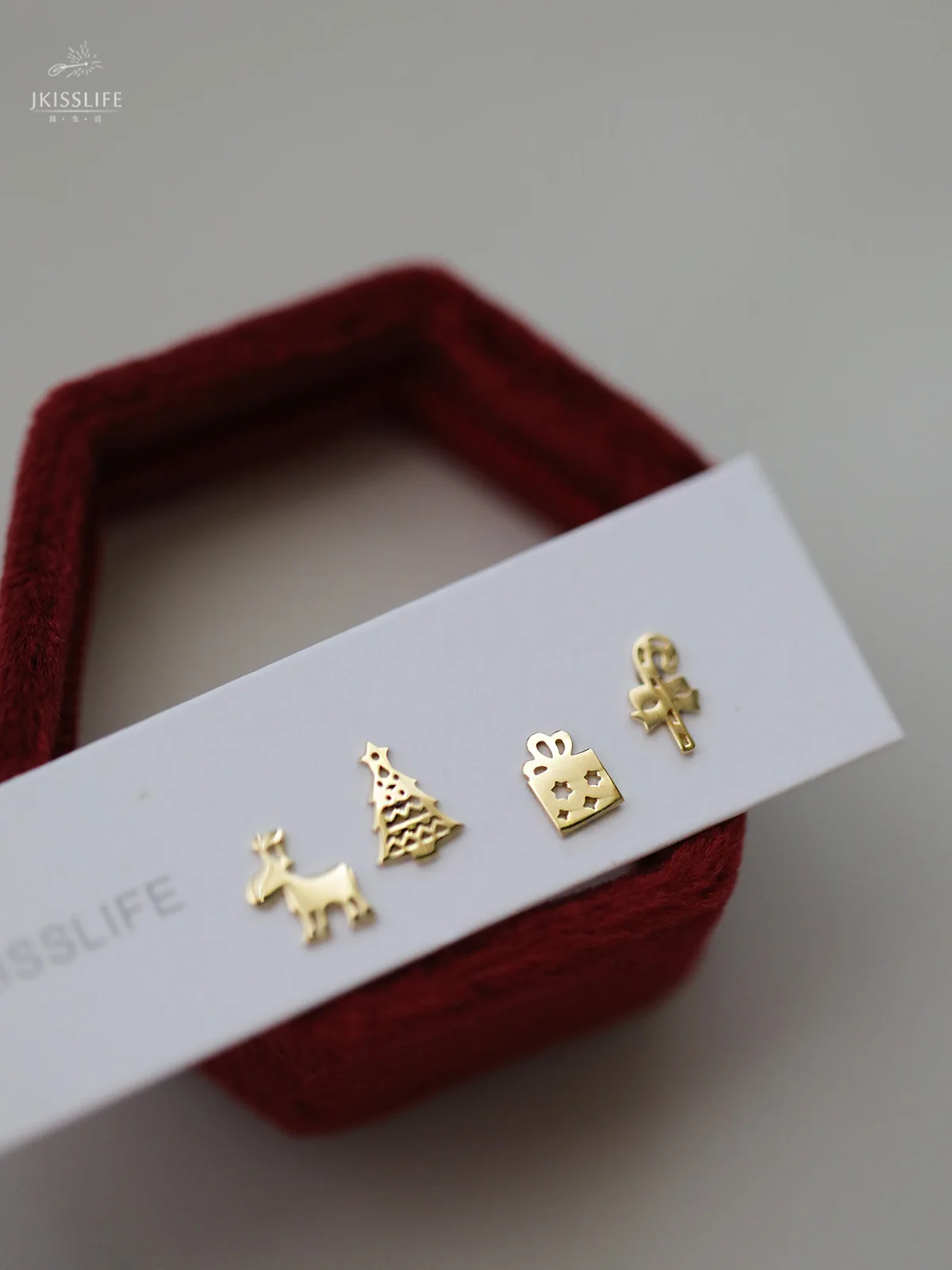 

Маленькие и изысканные серьги в виде рождественской елки с золотым покрытием из стерлингового серебра S925 пробы, серьги в виде лося