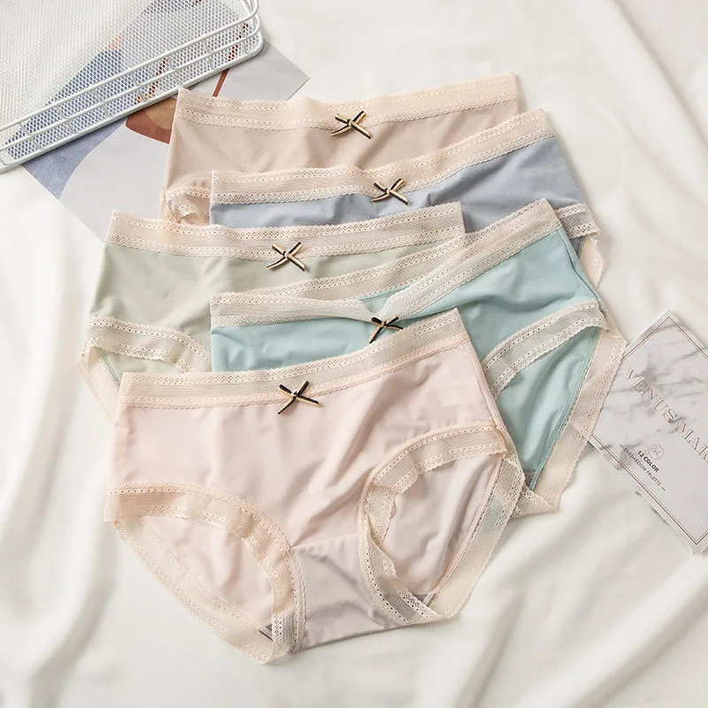 Летнее бесшовное женское нижнее белье из ледяного шелка с дышащей талией |