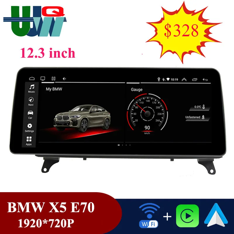UJQW 4 + 64G 12 3 дюймов Android 11 Автомобильный мультимедийный радиоплеер Carplay 4G Bluetooth для