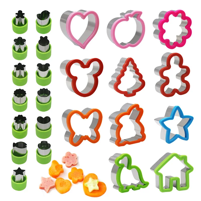 

Flower Cookie Mold Plastic Xmas Tree Star House Bells Snowflake Animal Cookie Cutters Pastry Fondant Moulds Cake Decor Tool