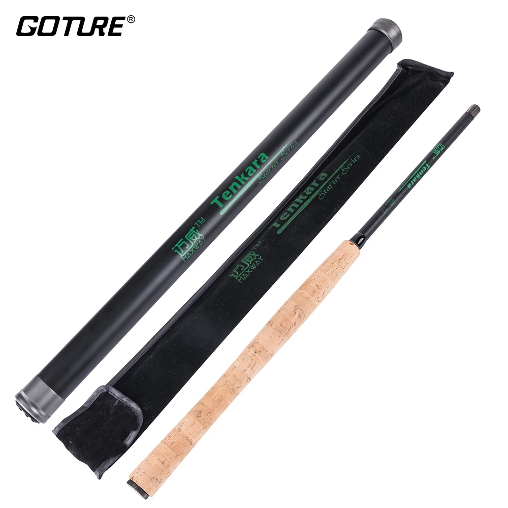 Goture Telescopic Fly Fishing Rod 3.6M 3.9M Tenkara Fishing Pole Fly Rods with Bags Tube for Frewater Saltwater Bass Fishing