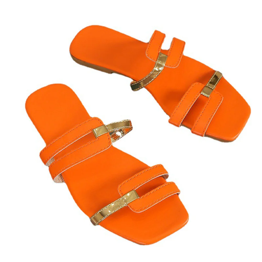 Stylish Two Color Matching Slippers For Women Wear-Resistance Non-Slip Shoes For Beach Party