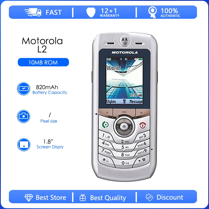 

Motorola L2 Refurbished Original Unlocked V270 GSM 900 / 1800 / 1900 1.8 inches Mobile phone one year warranty free shipping