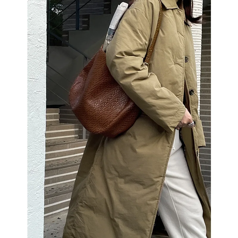 

Корейская версия куртки на белом утином пуху, новинка 2022, длинное Свободное пальто