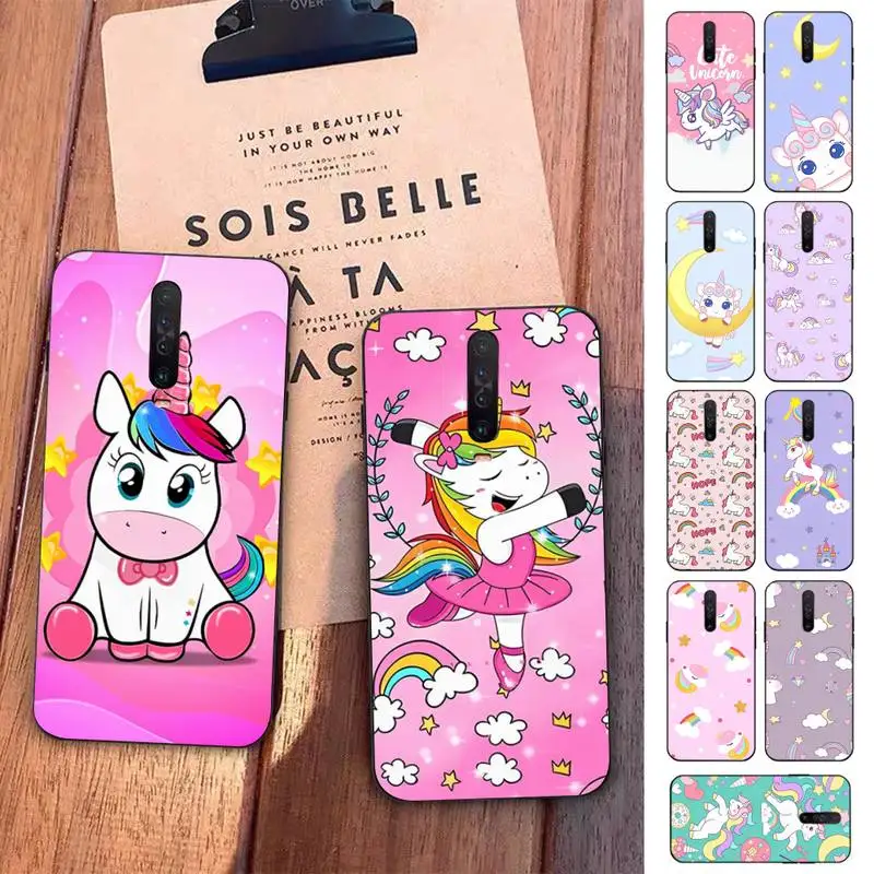 

Pink Unicorn Rainbow Phone Case For Redmi 5 6 7 8 9 10 plus pro 6 7 8 9 A GO K20 K30 K40 pro plus F3 Fundas