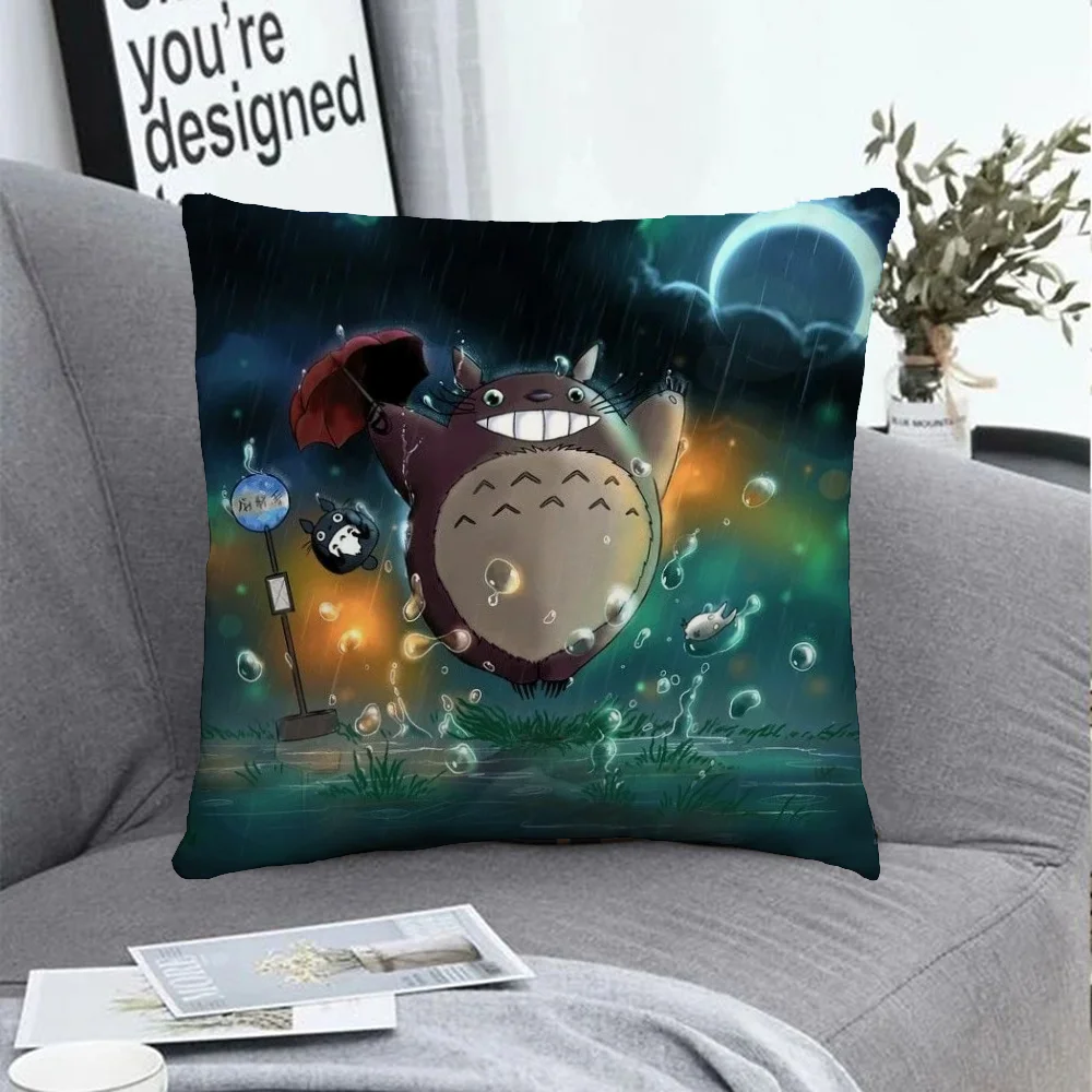 

T-Totoro Cushions Cover 45*45 Sofa Cushion Fall Decor Decorative Pillowcases 40x40 Pillowcase 40*40 Pillow Hugs Duplex Printing