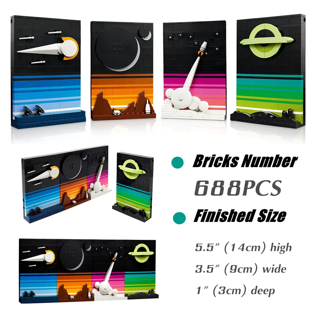 

688PCS Fit 21340 Ideas Series Tales of The Space Age Flat 3D Model Decoration Building Block Bricks Toys Kid Gift Boys Girls