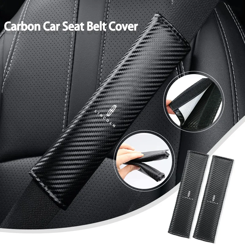 

Carbon Car Seat Belt Shoulder Protector For Lincoln Mondeo Navigator MKZ MKX MKC MKT Continental Nautilus Flyer Corsair Aviator