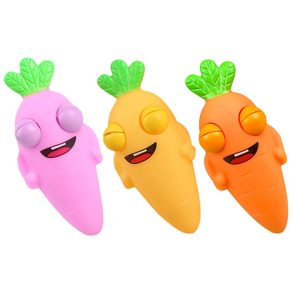 

3pcs Funny Carrot Pinch Toy Colorful Cartoon Hand Sensory Toy