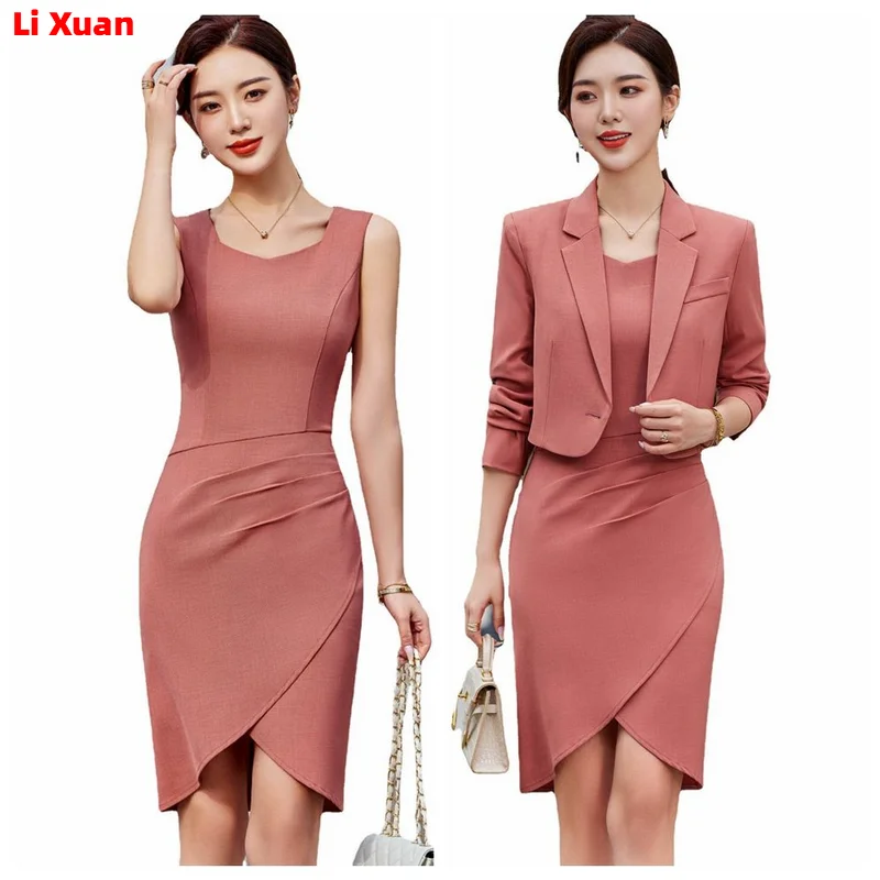 Spring Women Dresss Suits with Tops and Dress Business Suits Fashion Styles OL Ladies Office Work Wear Professional Blazers Set