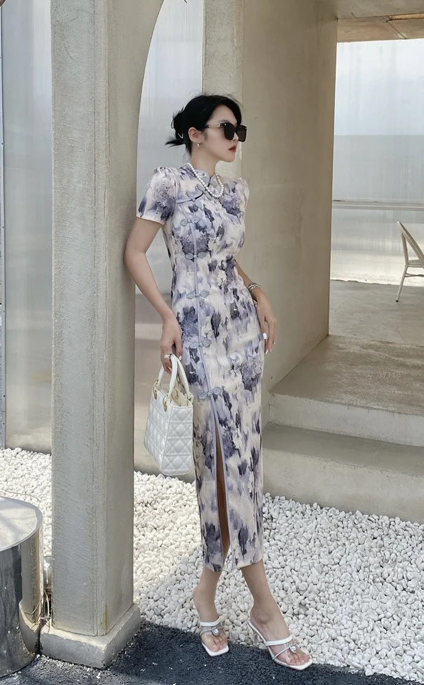 

2023 Spring/Summer Fashion New Women's Clothing Stand Collar Dress 0801