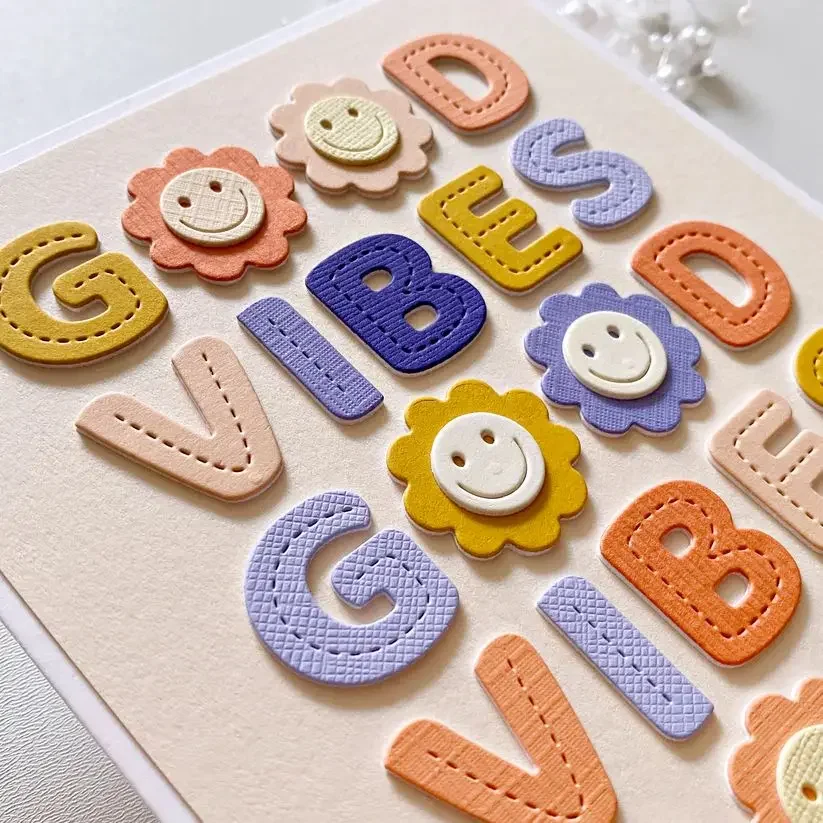 Piggy Craft металлические штампы для резки форма Good Vibes письмо скрапбук нож рукоделия