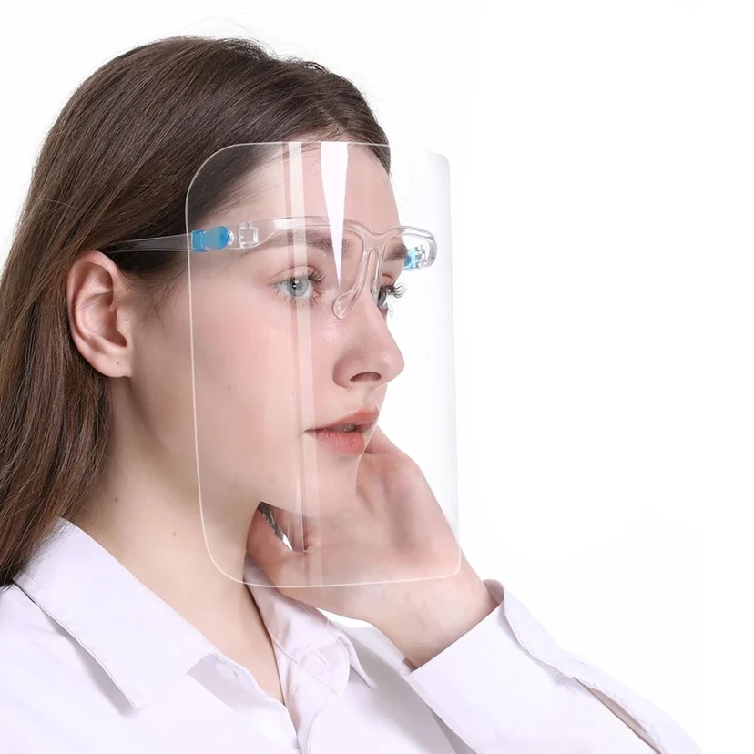 

Protective Full Face Mask Dustproof Transparent Clear Vision With Shelf Convenient And Comfortable For Adults