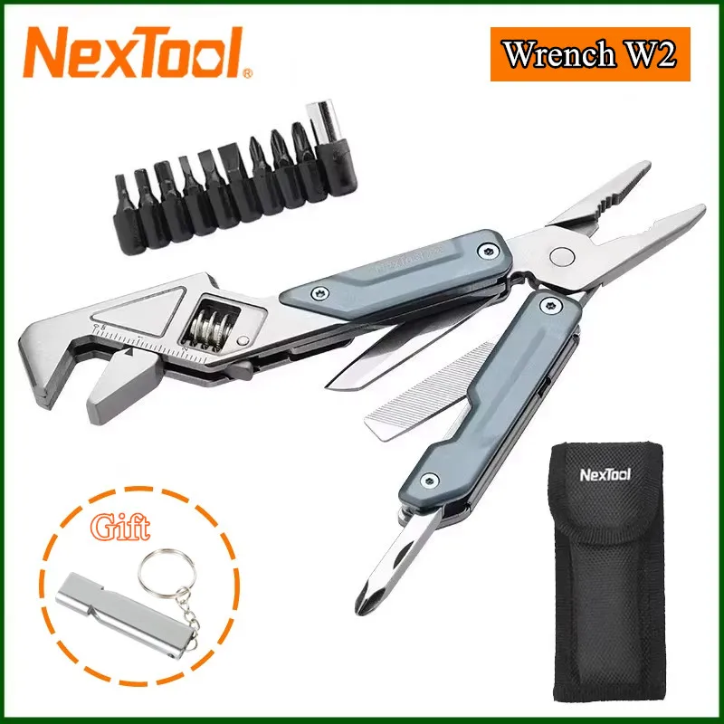 

Многофункциональный инструмент NexTool Light Wrench W2 8 в 1: складные плоскогубцы, гаечный ключ, отвертка, для активного отдыха, кемпинга, EDC