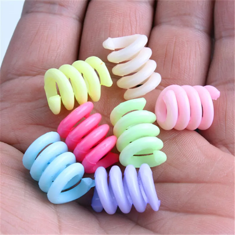 50 шт. 12x18 мм Разноцветные акриловые бусины с большими отверстиями для волос