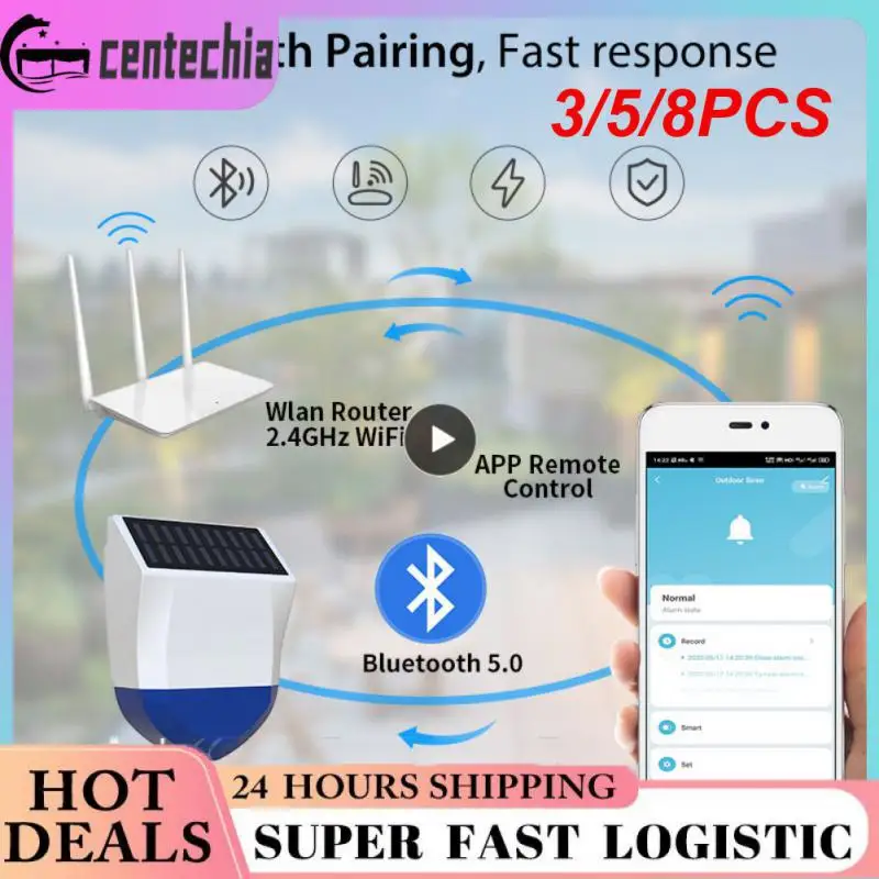 

3/5/8PCS Wifi Outdoor Tuya Pir Detector Ipx5 Waterproof Wireless Burglar Alarm App Control